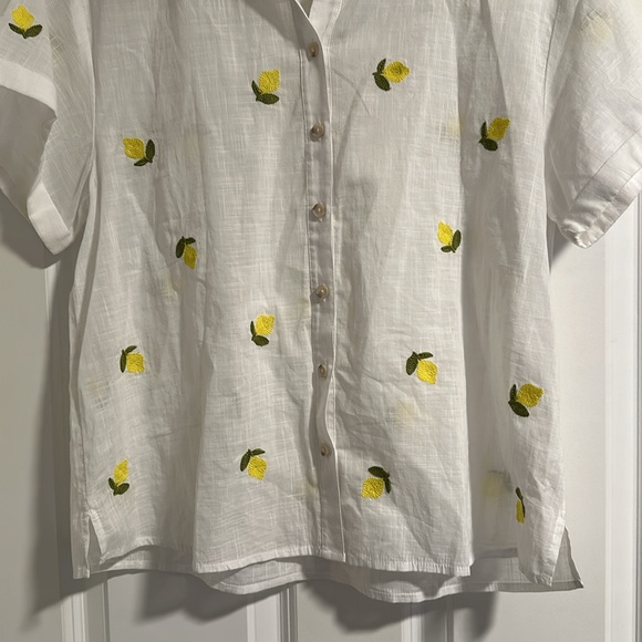 Maeve Anthropologie Embroidered Lemon Blouse size S - Picture 7 of 9